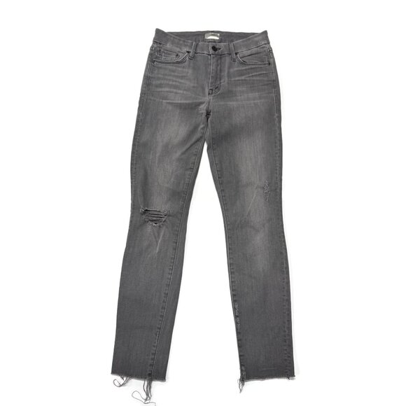 Mother Looker Ankle Fray Gray‎ Jeans Womens 25 Last Chance Saloon USA Distressed